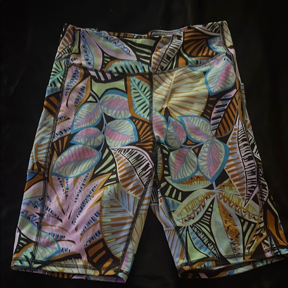 Colorful Leaf Print Shorts